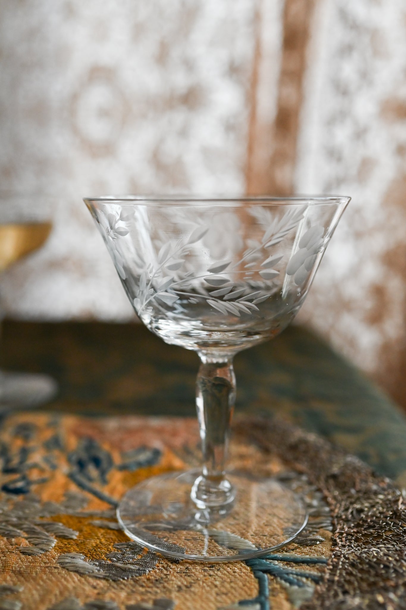 1930s Handblown Art Deco Champagne Coupes 4 Piece Set