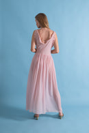 1930s Gathered Silk Chiffon Slip Dress [sm/med]