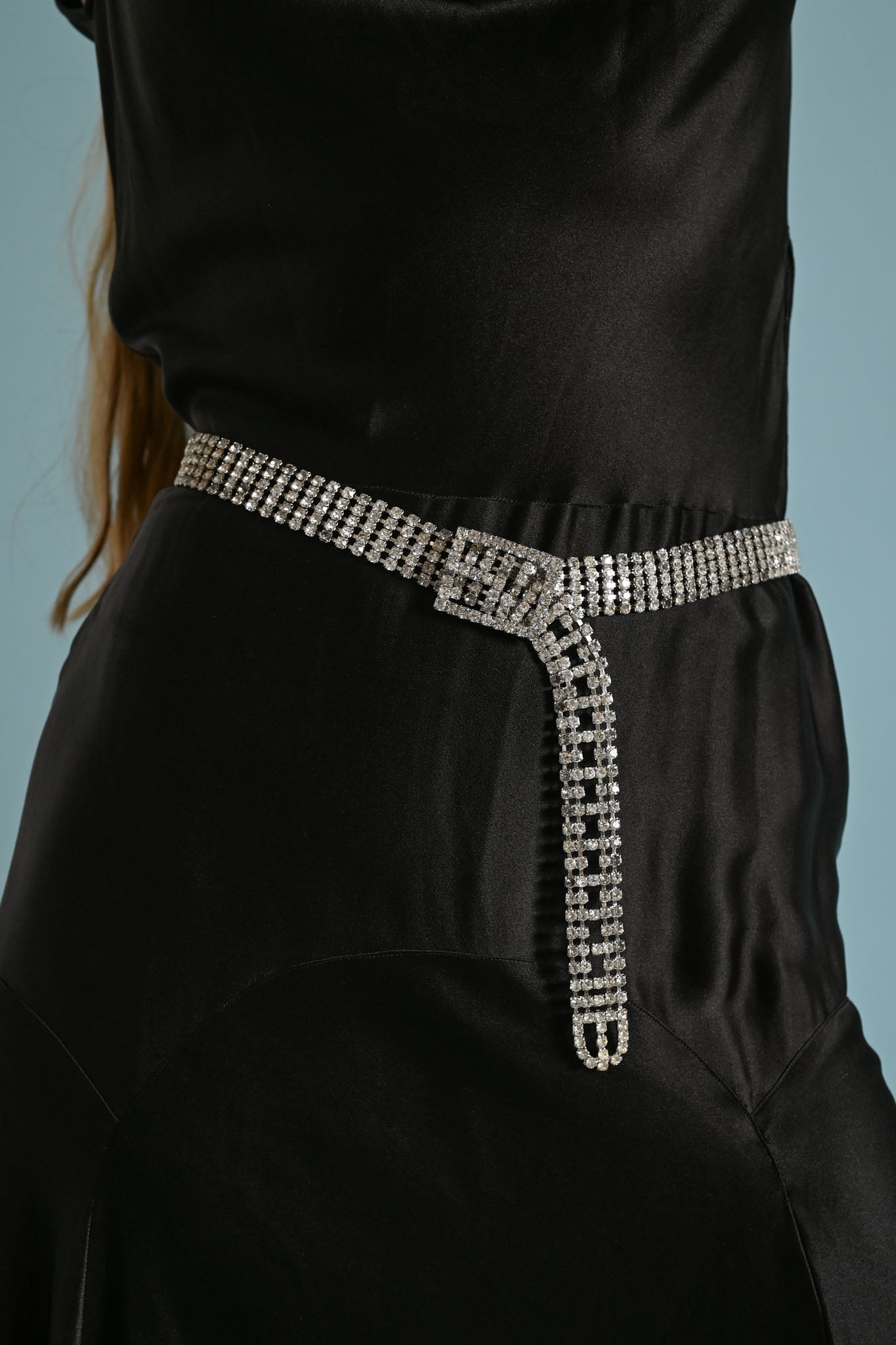 Midcentury Prong Set Rhinestone Belt [sm/med/lrg]
