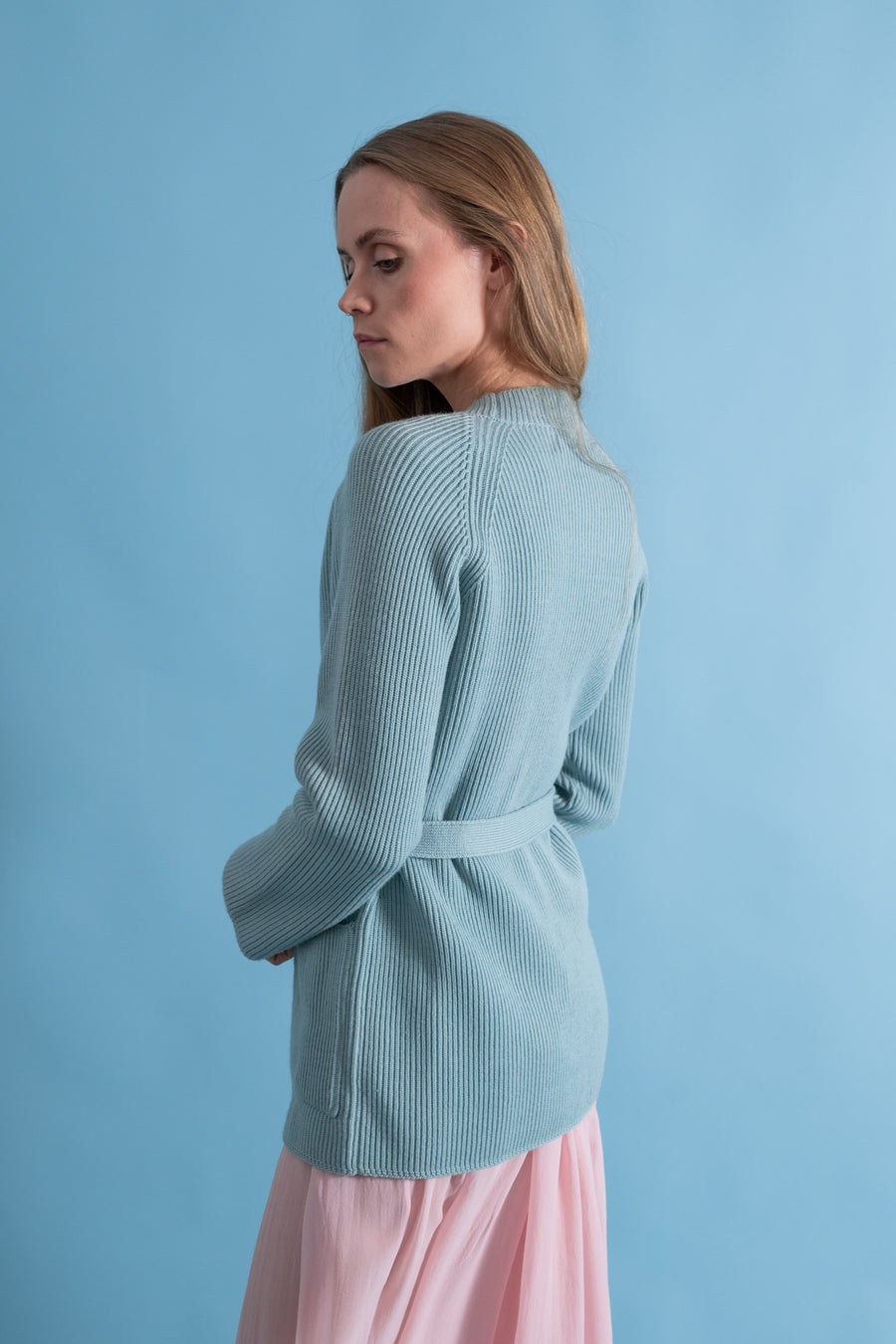 1970s Seafoam Wool Cardigan [xs/sm/med]