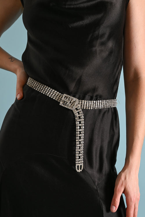 Midcentury Prong Set Rhinestone Belt [sm/med/lrg]