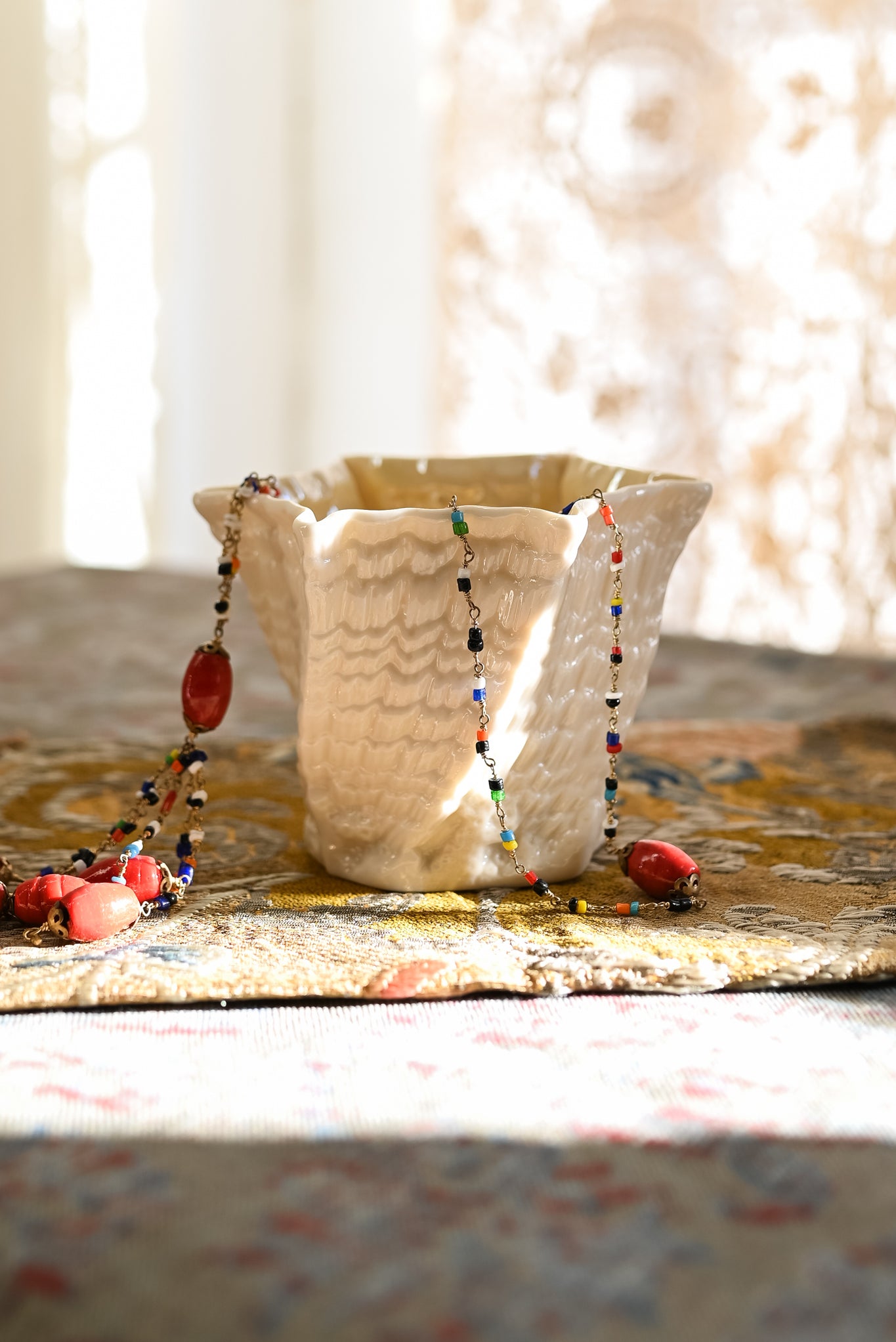 Midcentury Belleek Neptune Vase