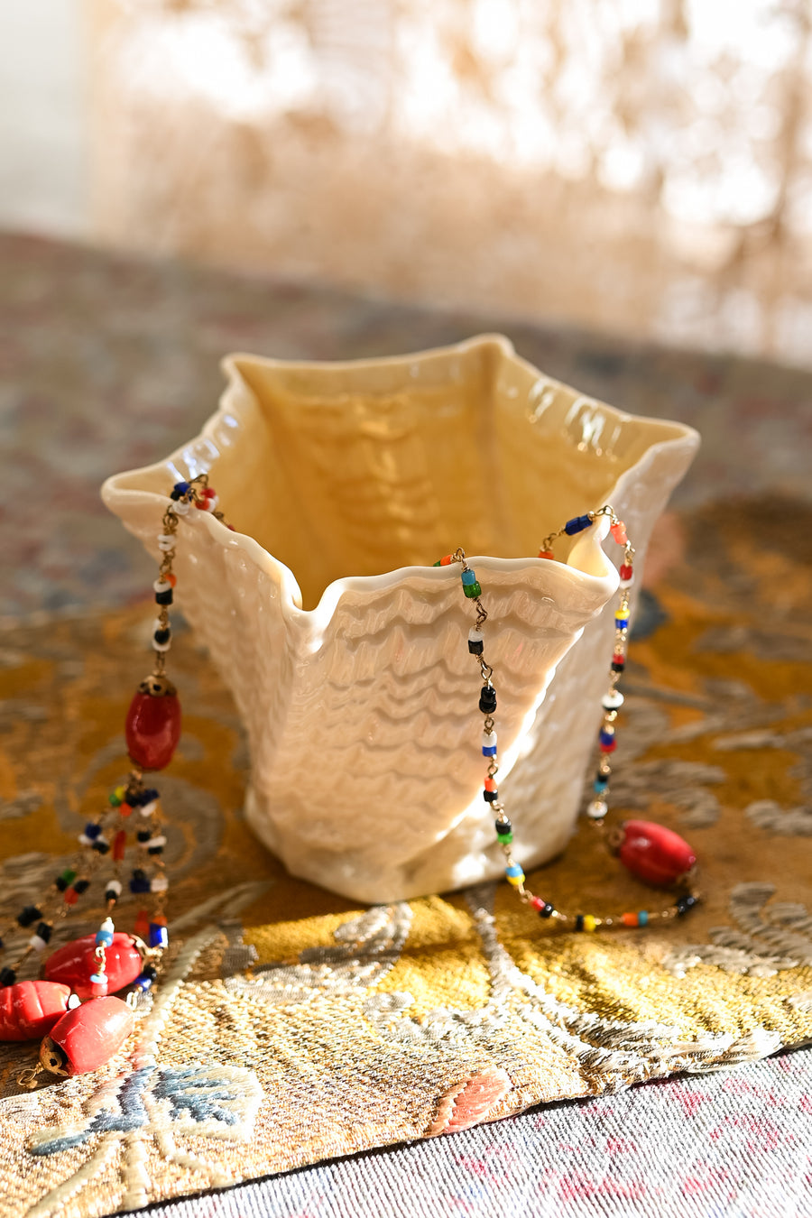 Midcentury Belleek Neptune Vase