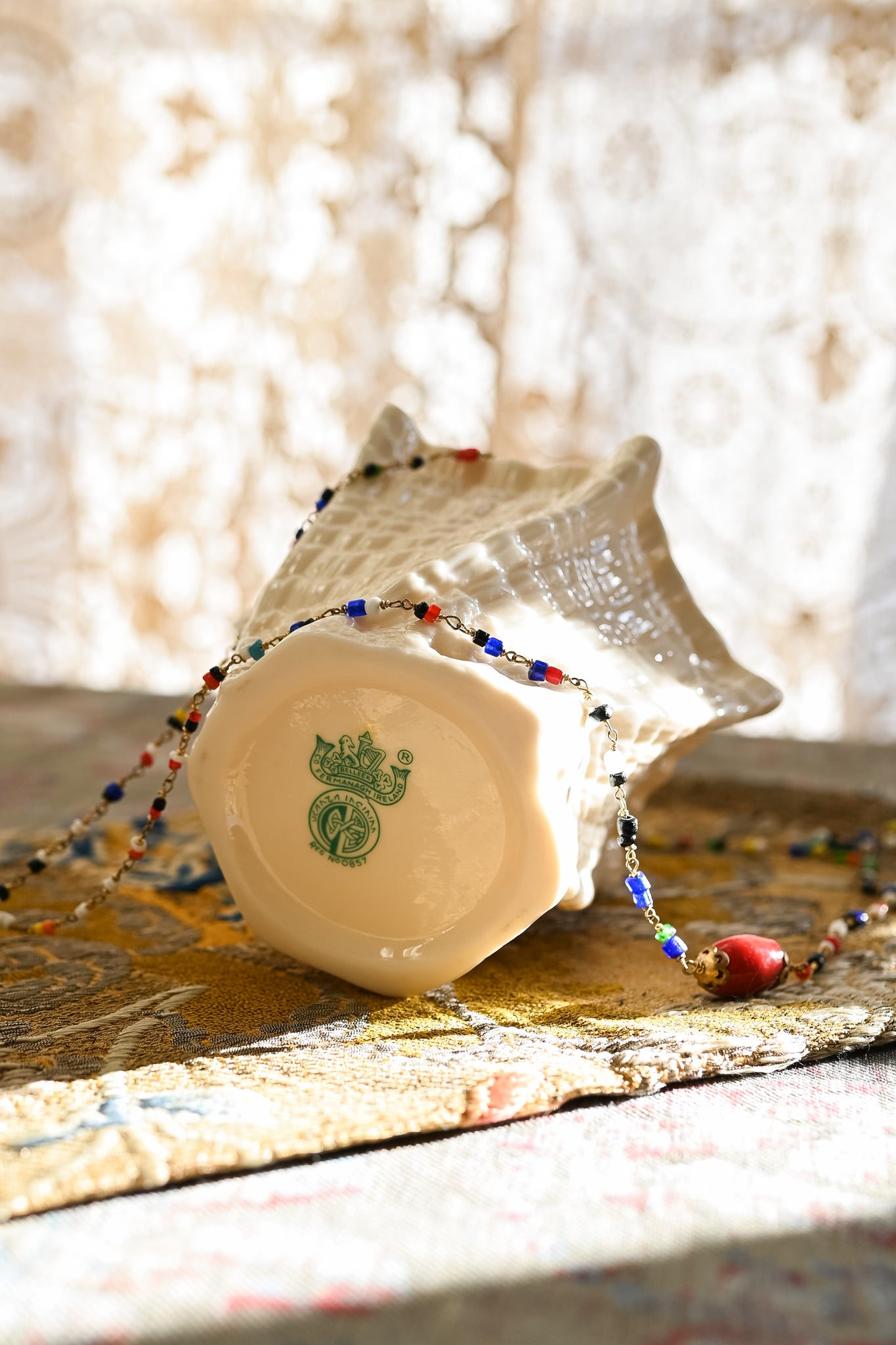 Midcentury Belleek Neptune Vase