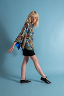 1930s Watercolor Silk Lamé Angel Sleeve Jacket [xs/sm/med]