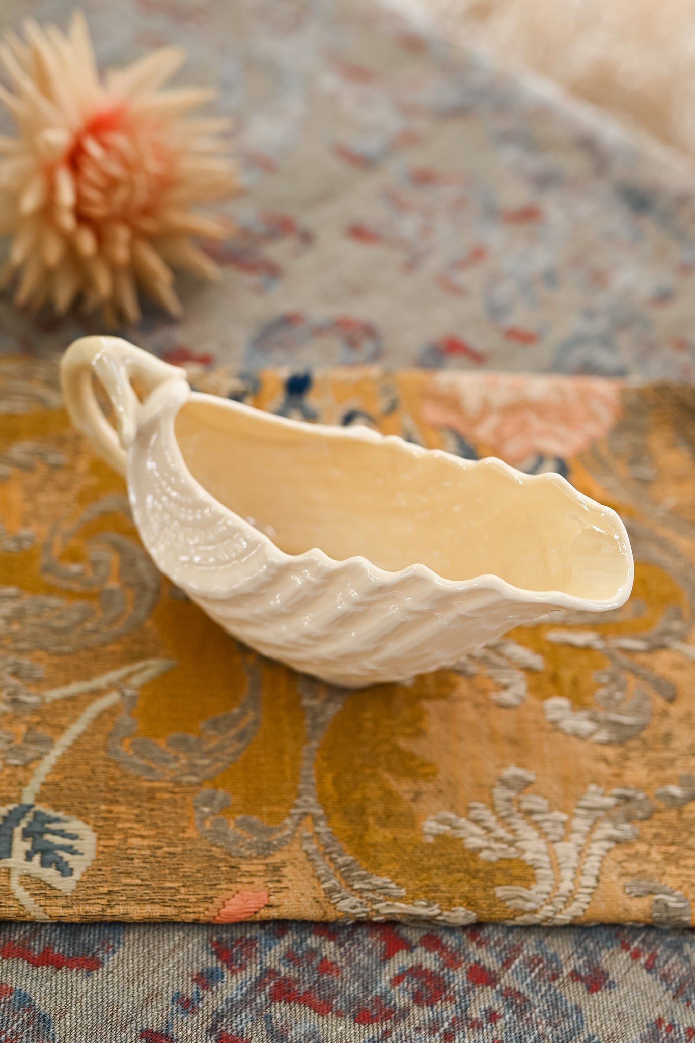 Midcentury Belleek Neptune Gravy Boat