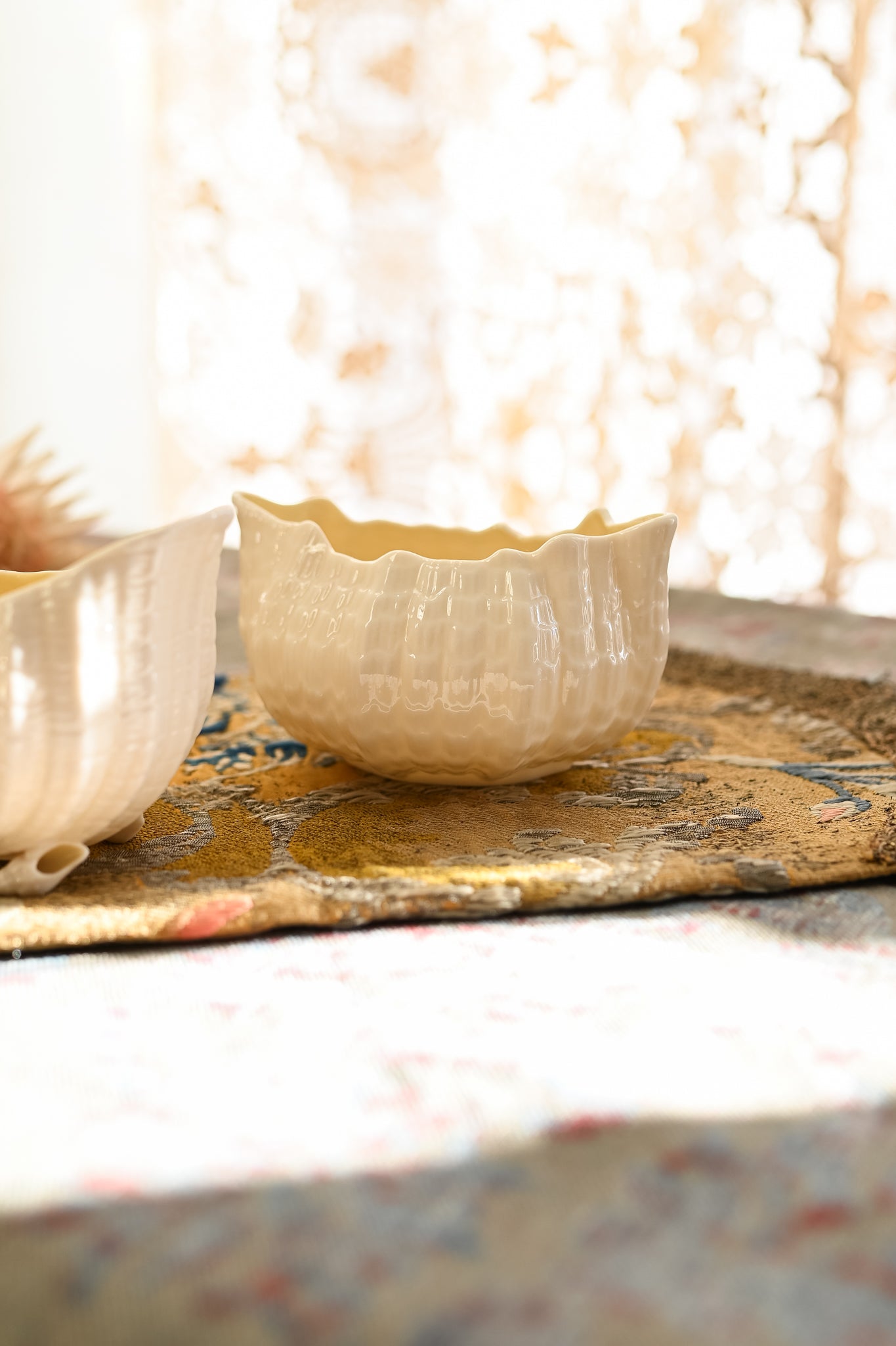 Midcentury Belleek Neptune Cream & Sugar Set