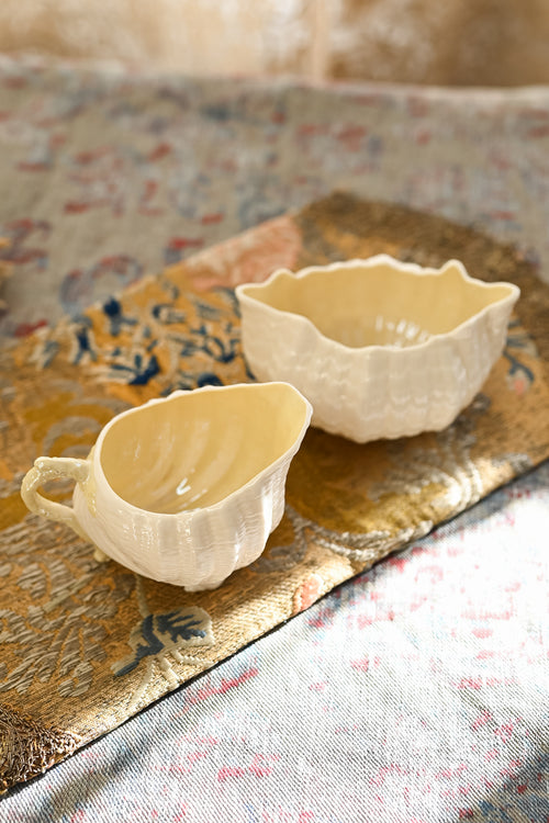 Midcentury Belleek Neptune Cream & Sugar Set