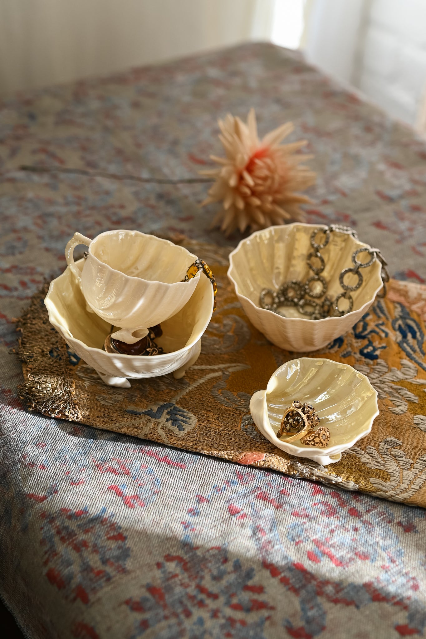 Midcentury Belleek Neptune Catchalls