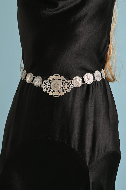 c1900 Art Nouveau Lady Chatelaine Belt [xs/sm]