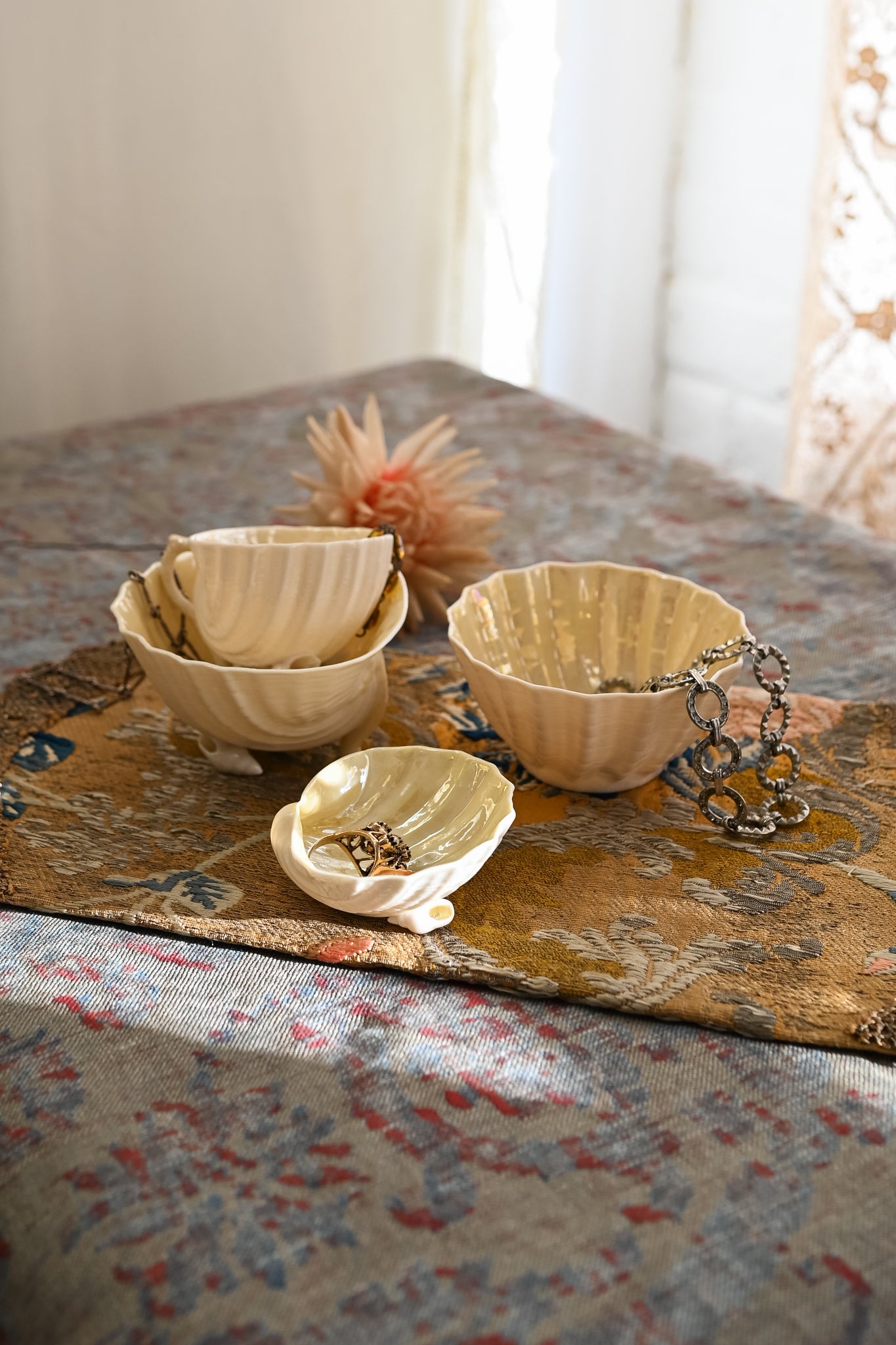 Midcentury Belleek Neptune Catchalls