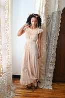 Demetra's Silk Georgette Appliqué Gown