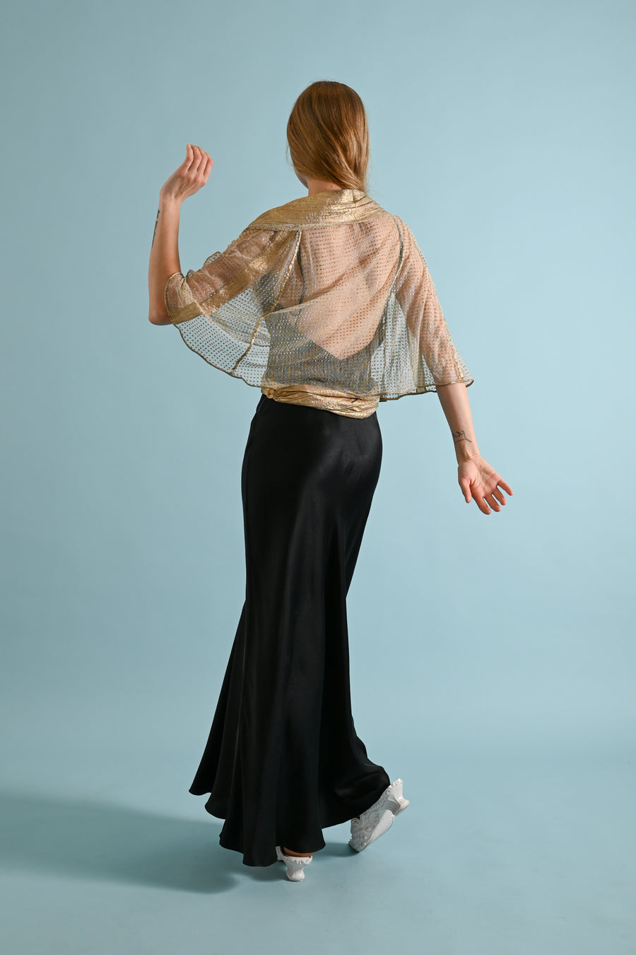1930s Gold Lamé Net Capelet Wrap [OS]