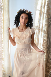 Demetra's Silk Georgette Appliqué Gown