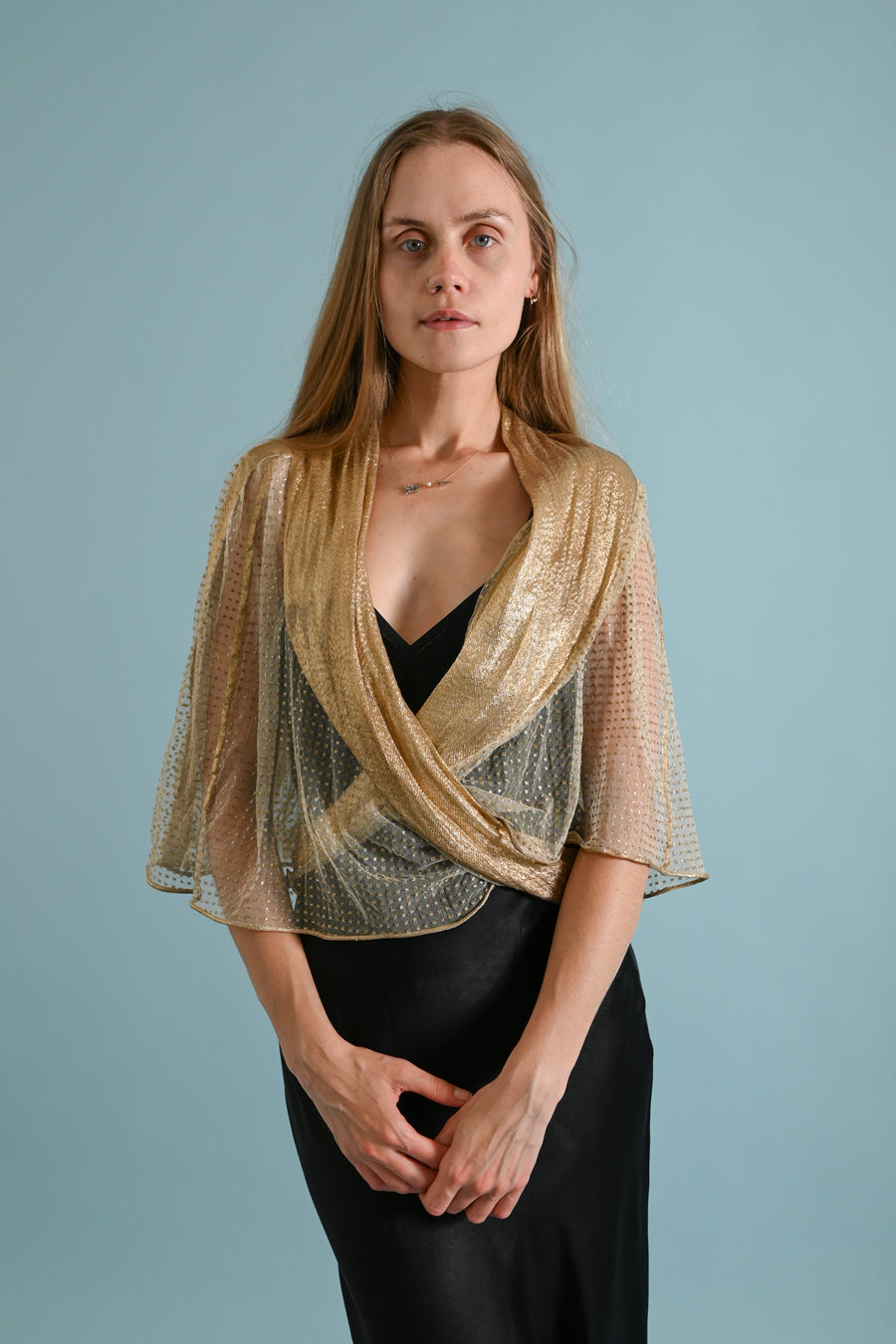 1930s Gold Lamé Net Capelet Wrap [OS]