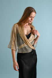 1930s Gold Lamé Net Capelet Wrap [OS]