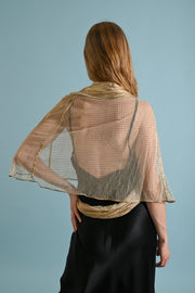 1930s Gold Lamé Net Capelet Wrap [OS]