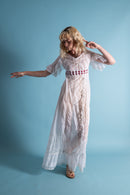 Antique Insertion Lace Empire Dressing Gown [xs/sm]