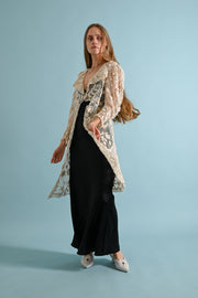1900s Irish Crochet Cutout Duster Jacket [sm/med/lrg]