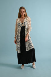 1900s Irish Crochet Cutout Duster Jacket [sm/med/lrg]