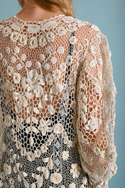 1900s Irish Crochet Cutout Duster Jacket [sm/med/lrg]