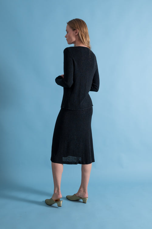 1930s Monochrome Rayon Knit Ensemble [sm/med/lrg]