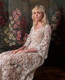 Antique Battenberg Lace Trained Bridal Gown [xs/sm]