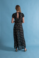 1930s Silver Lamé Bow Silk Gown [xs/sm]
