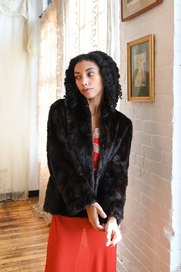 1950s Dark Chocolate Mink Fur Jacket