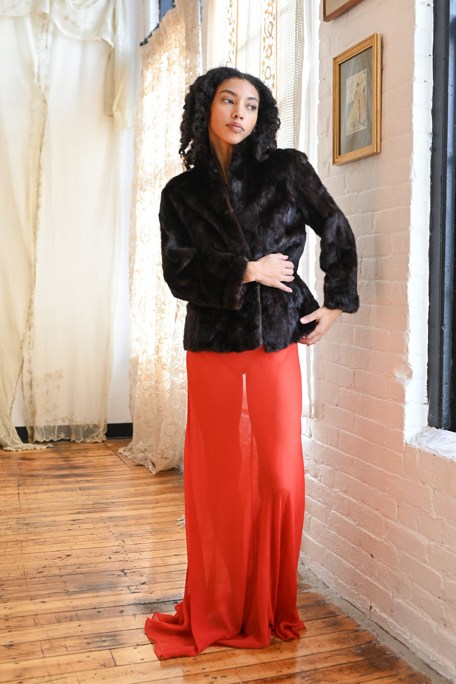 1950s Dark Chocolate Mink Fur Jacket