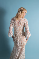 Antique Battenberg Lace Trained Bridal Gown [xs/sm]