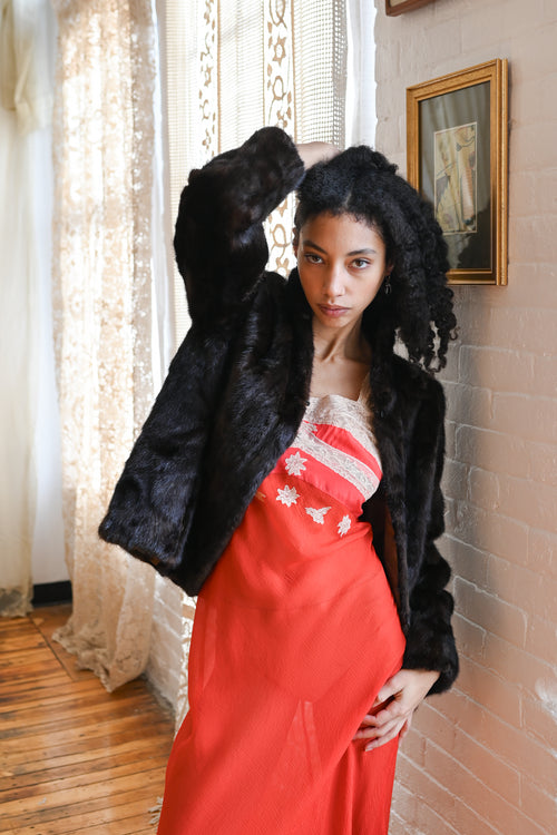1950s Dark Chocolate Mink Fur Jacket