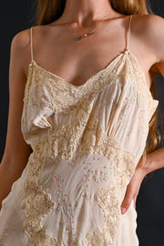 1930s Silk Floral Embroidered Mini [sm/med]
