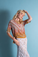 1920s Borderprint Silk Blouse [sm/med/lrg]