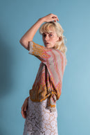 1920s Borderprint Silk Blouse [sm/med/lrg]