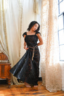 1930s Ink Lace Art Deco Gown