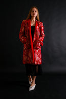 1930s Scarlet Art Deco Silk Lamé Jacket [xs/sm/med]