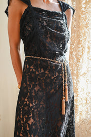 1980s Brass Swag Tassel Belt