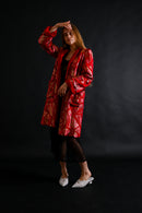 1930s Scarlet Art Deco Silk Lamé Jacket [xs/sm/med]