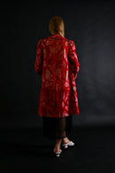 1930s Scarlet Art Deco Silk Lamé Jacket [xs/sm/med]