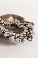 Victorian Sterling Puffy Heart Charm Necklace