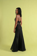 1940's Lucie Ann Silk Chiffon Lace Appliqué Gown [xs/sm]