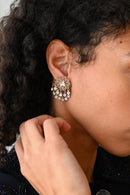 Midcentury Rhinestone Dangle Clip Ons