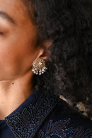 Midcentury Rhinestone Dangle Clip Ons