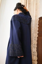 1940s Black Iris Beaded Soutache Swing Coat