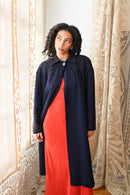 1940s Black Iris Beaded Soutache Swing Coat