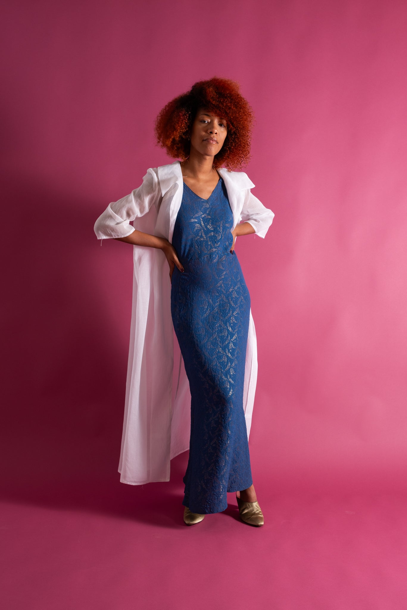 1950s White Silk Organza Duster [sm/med/lrg]