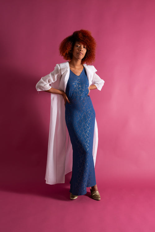 1950s White Silk Organza Duster [sm/med/lrg]