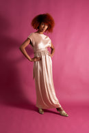 1930s Hammered Satin Grecian Gown [xs/sm]