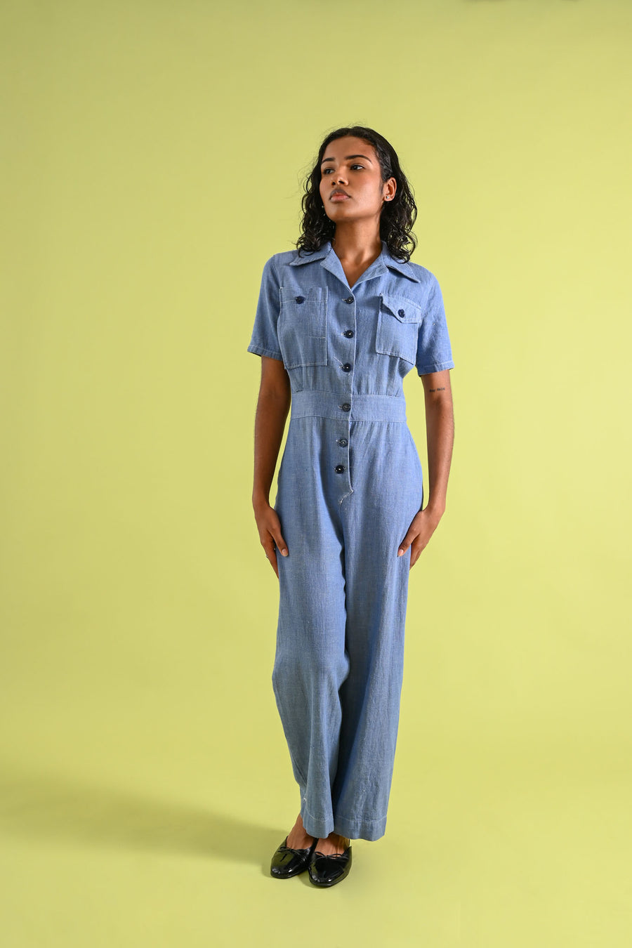 1940s Deadstock War Era Chambray Coveralls [xs/sm]